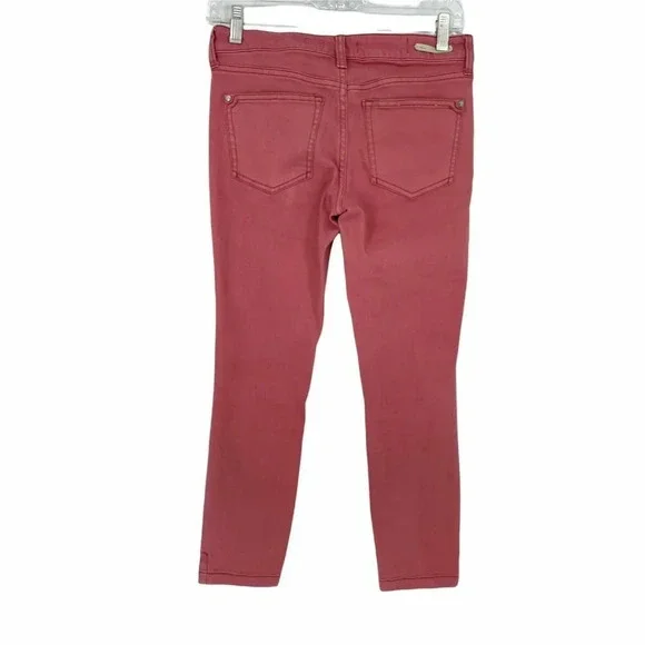 Pilcro And The Letterpress Pants Women's 25P Pink Denim Fit Slit Hem Crop Jeans - Picture 2 of 12